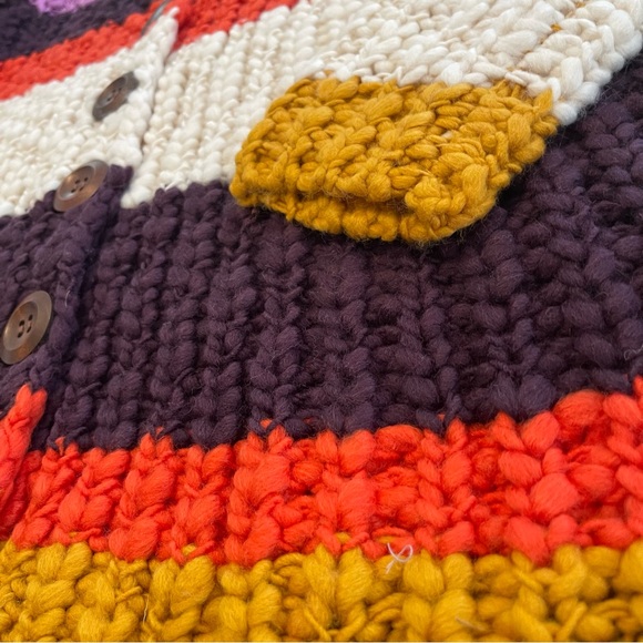 Free People Myles High Colorful Striped Knit Cardigan Size XS - Picture 3 of 8
